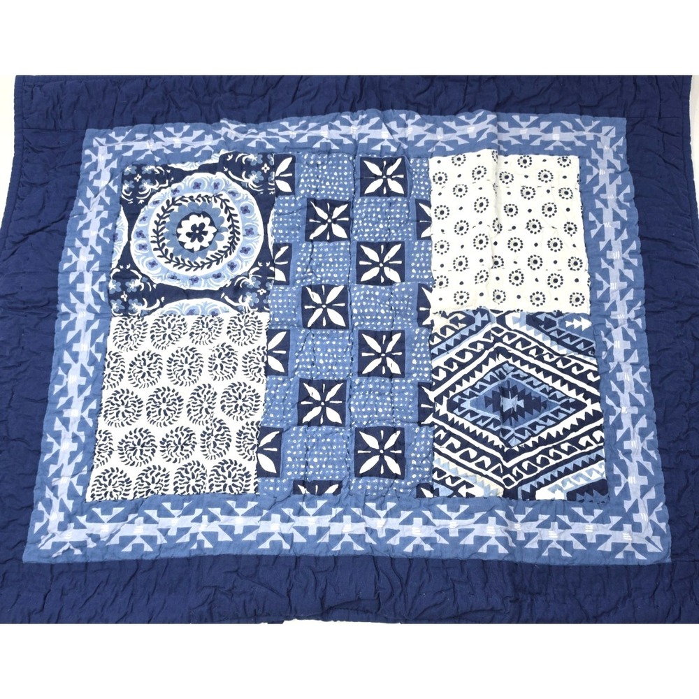 Company Store Geo Blockprint Standard Quilted Sham 27 In X 21 In NWT